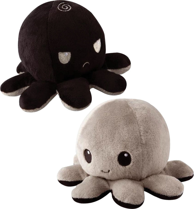 Reversible Octopus Plushie: Black and Gray