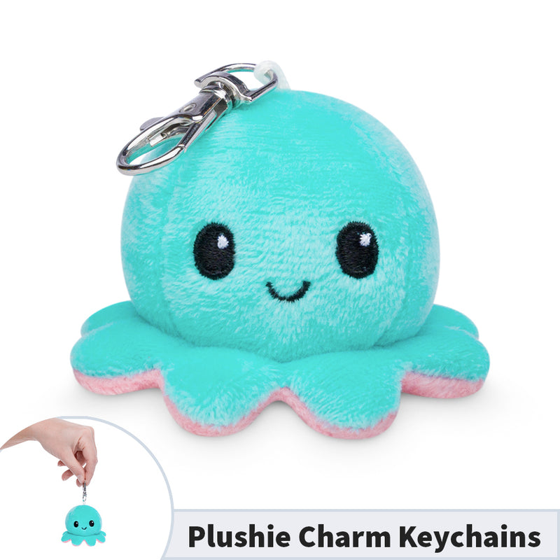 Plushie Charm Keychain: Happy Aqua Octopus
