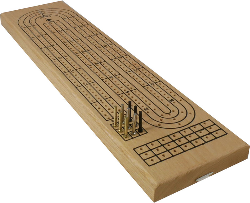 Cribbage:Three-Player Oak Continuous Track Cribbage