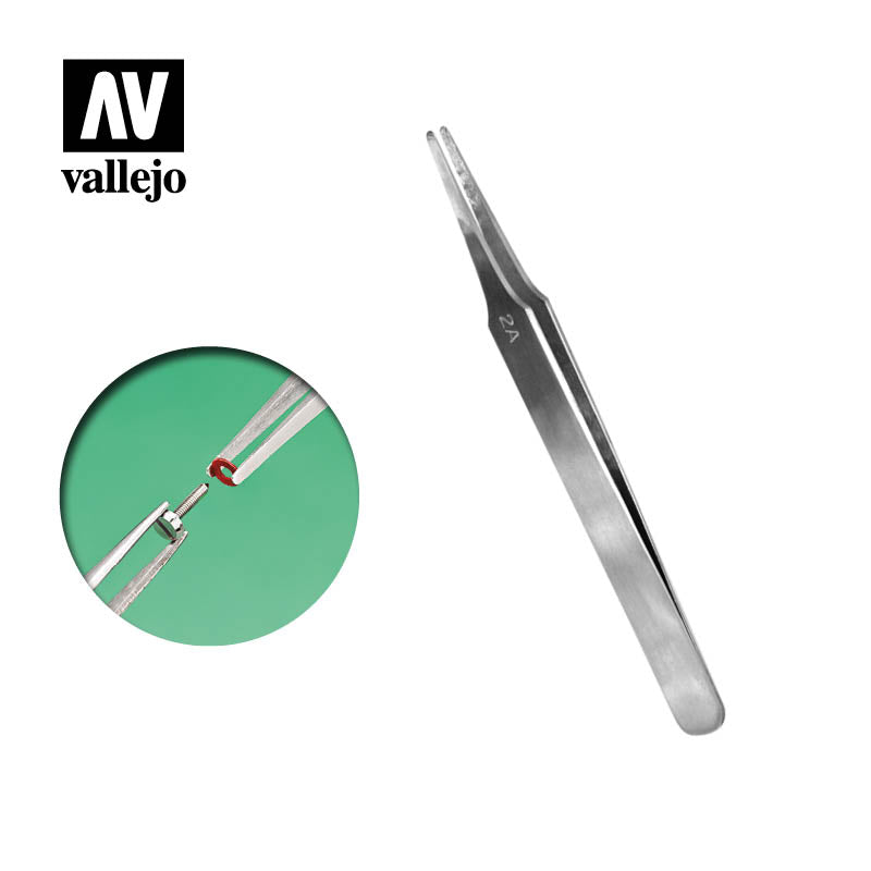Flat Rounded Stainless Steel Tweezers (120 mm.)