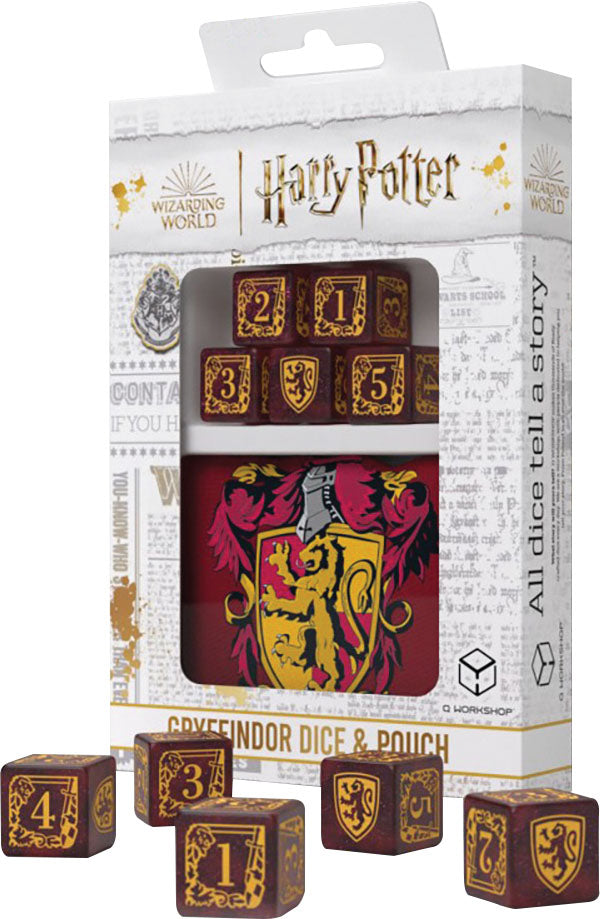Harry Potter Gryffindor D6 Dice & Pouch Set
