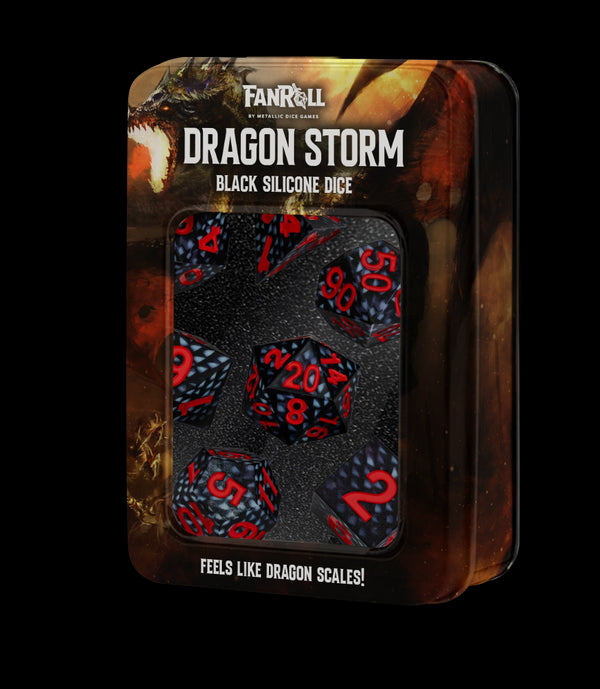Dragon Storm Silicone Dice Set: Black Dragon Scales (7)