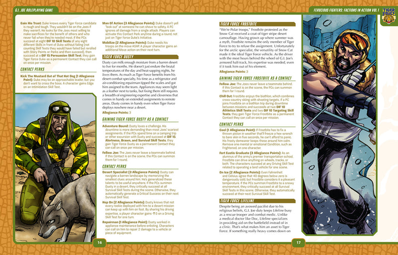 G.I. JOE: RPG Ferocious Fighters - Factions in Action Vol. 1 Sourcebook from Renegade Game Studios image 5