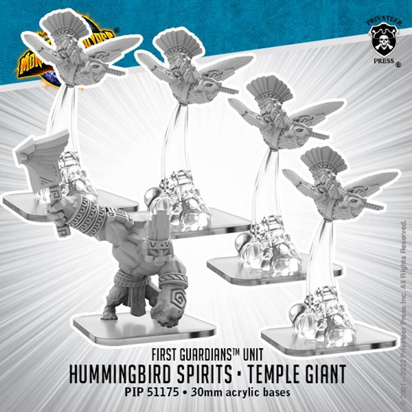 Monsterpocalypse: Hummingbird Spirits & Temple Giant First Guardians Unit (metal) from Privateer Press image 1