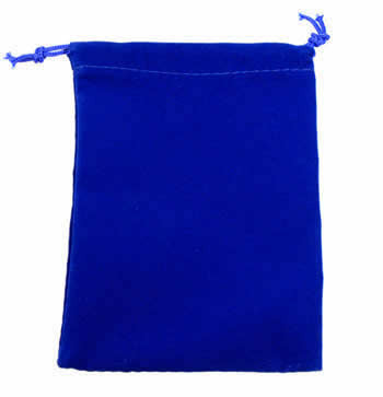 Blue Velour Dice Pouch (small)