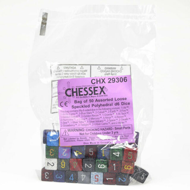 Speckled: D6 Poly Assorted Bag of Dice (50)