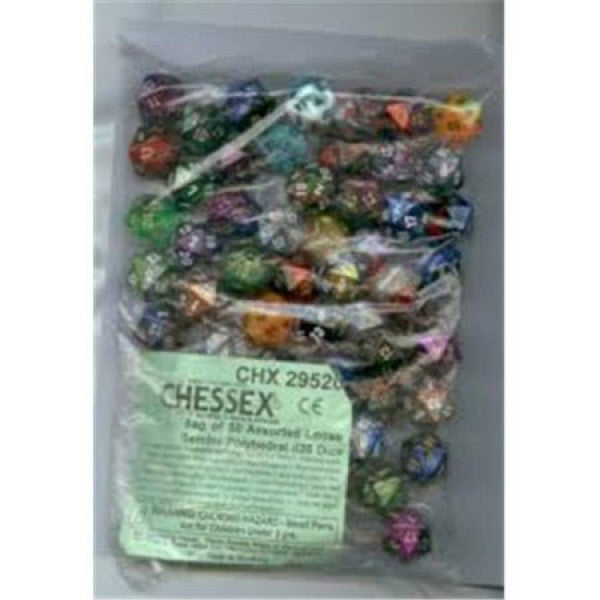 Gemini: Poly D20 Numbers Assorted Bag of Dice (50)