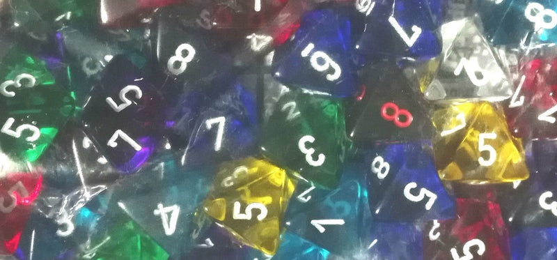 Translucent: Poly D8 Assorted Bag of Dice (50)