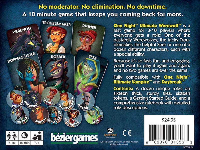 One Night: Ultimate Werewolf (stand alone or expansion) by Bezier Games | Watchtower