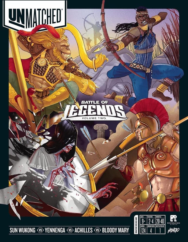 Unmatched: Battle of Legends Vol. 2 - Achilles Yennenga Sun Wukong Bloody Mary by Restoration Games | Watchtower