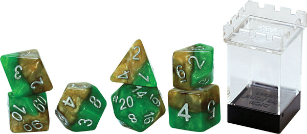 Halfsies Dice: Robin Hood (7 Polyhedral Dice Set)