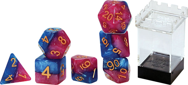 Halfsies Dice: The Court Jester (7 Polyhedral Dice Set)