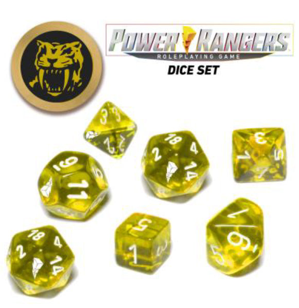 Power Rangers RPG: Game Dice Set - Yellow (7+coin)
