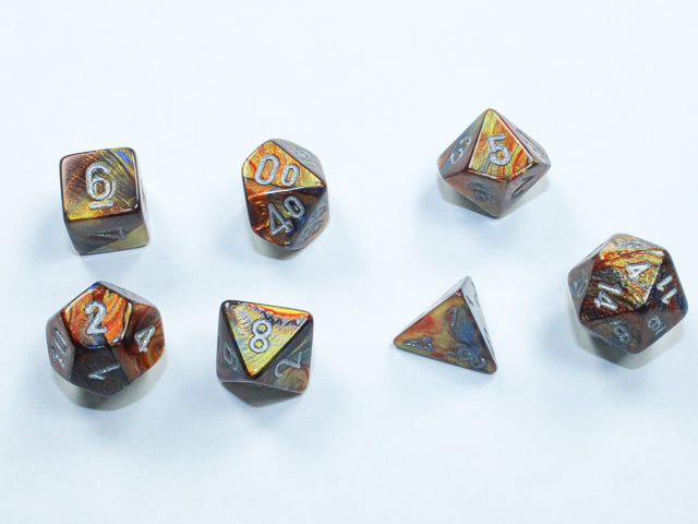 Lustrous: Mini-Polyhedral Gold/silver 7-Die set