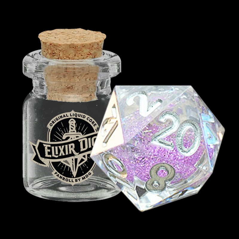Individual D20 Elixir Liquid Core Dice: Sorcerous Swirl