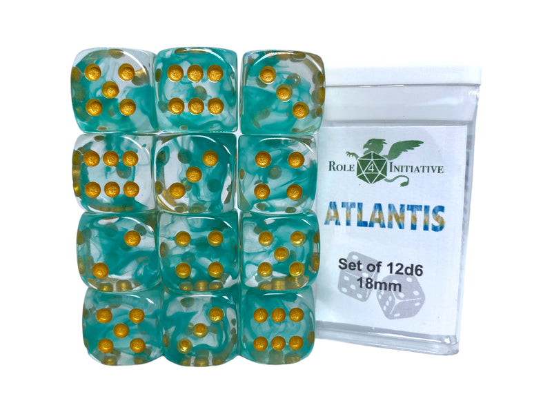 D6 Dice Set: Diffusion Atlantis - Set of 12d6 (18mm)