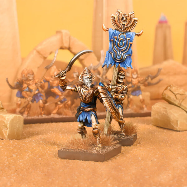 Kings of War: Empire of Dust Revenant Champion/Army Standard Bearer from Mantic Entertainment image 1