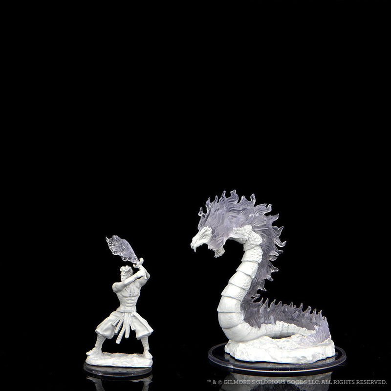 Critical Role Unpainted Miniatures: W02 Ashari Firetamer & Inferno Serpent from WizKids image 6