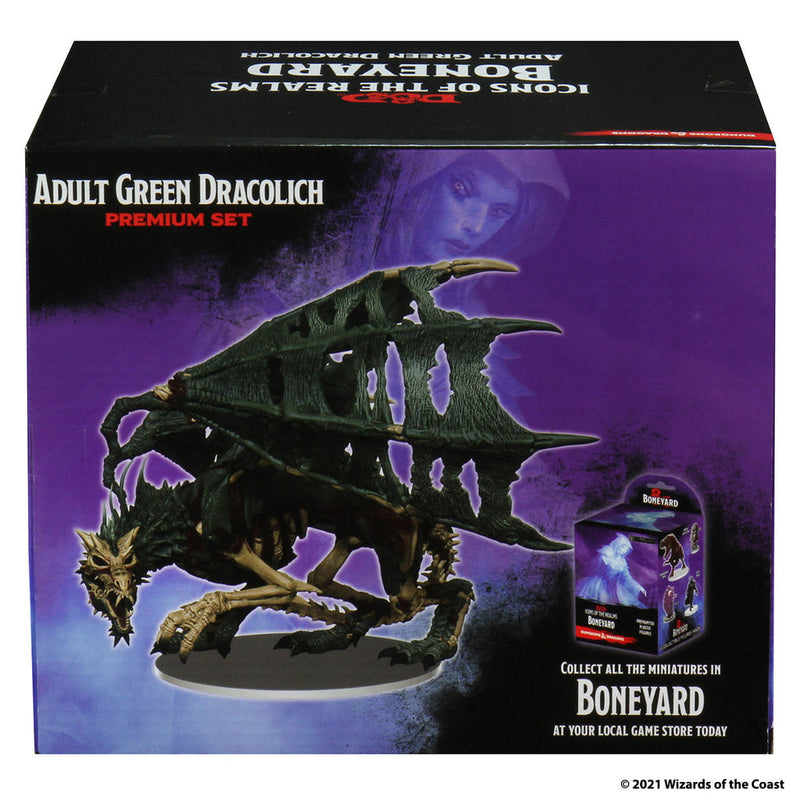 Dungeons & Dragons: Icons of the Realms Set 18 Boneyard Premium Green Dracolich from WizKids image 13