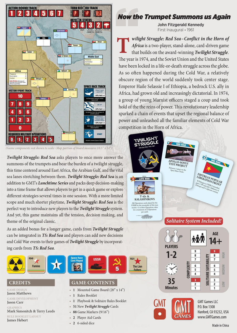 Twilight Struggle: Red Sea - Conflict in the Horn of Africa by GMT Games | Watchtower.shop
