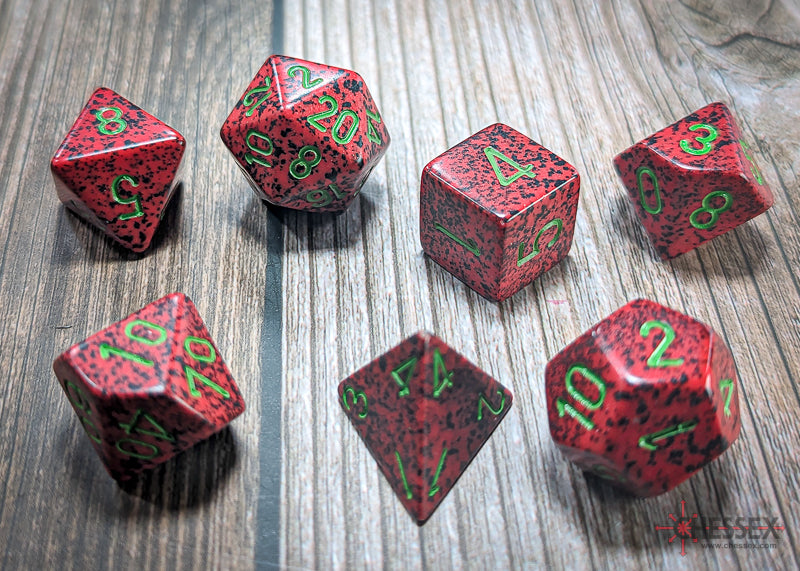 Speckled: Poly Set Strawberry (7) from Chessex image 1