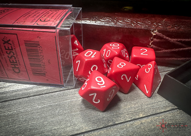Opaque: Poly Set Red/White (7) from Chessex image 3