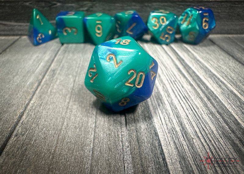 Gemini 7: Poly Blue/Teal/Gold (7) from Chessex image 2