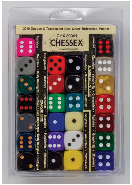 2019 Opaque and Translucent Dice Color Reference Pack from Chessex image 1