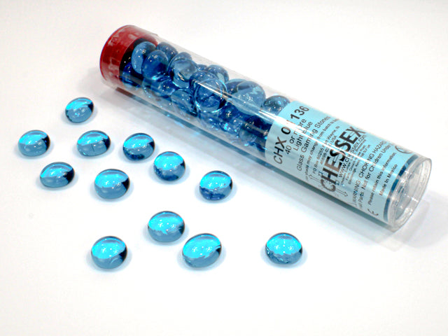 Crystal Light Blue Glass Stones in 5.5' Tube (40) from Chessex image 1
