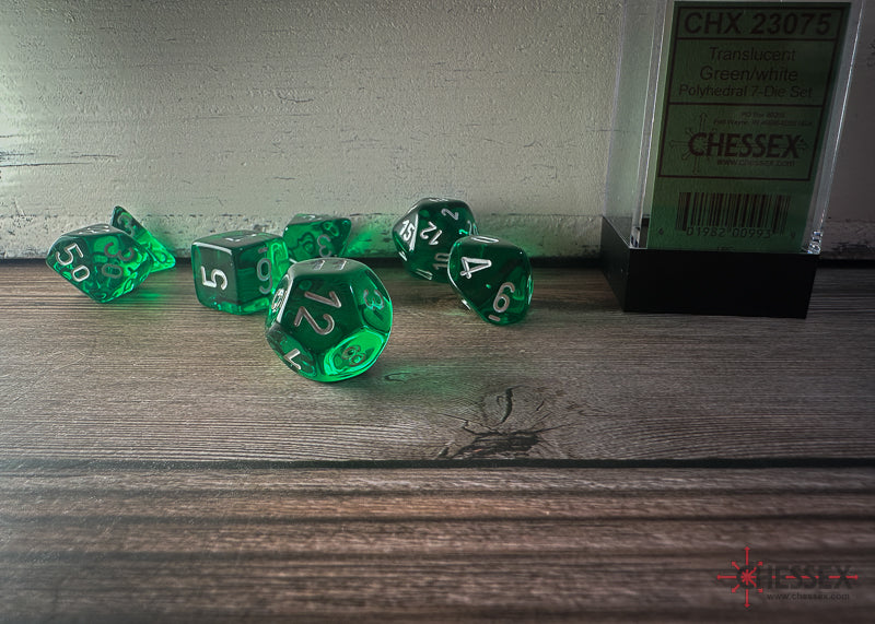 Translucent: Poly Green/White (7) Revised from Chessex image 3