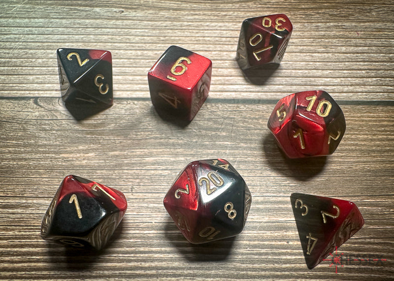 Gemini 3: Poly Black Red/Gold (7) from Chessex image 1