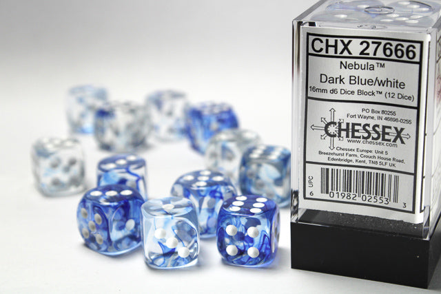 Nebula 16mm D6 Drk Blue/White/Black (12) from Chessex image 1