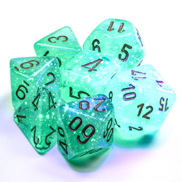 Borealis: Polyhedral Light Green/gold Luminary 7-Die Set from Chessex image 3