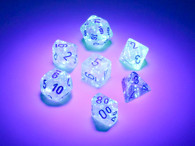 Borealis: Mini-Polyhedral Icicle/light blue Luminary 7-Die Set from Chessex image 2