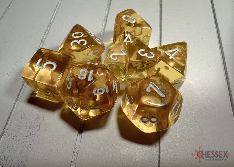 Translucent: Poly Yellow/White (7) Revised from Chessex image 4