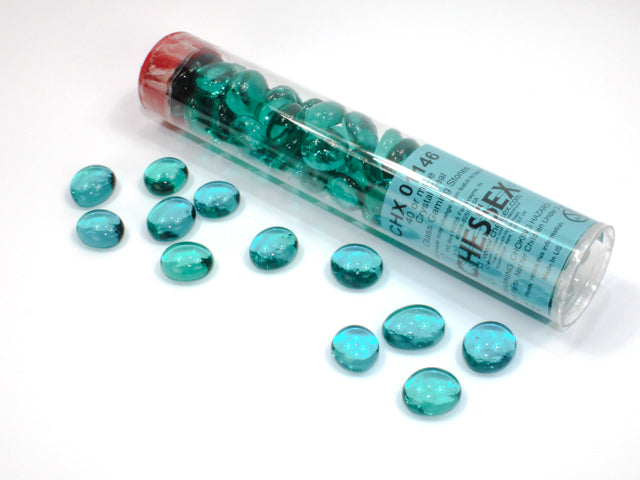 Crystal Teal Glass Stones in 5.5' Tube (40) from Chessex image 1