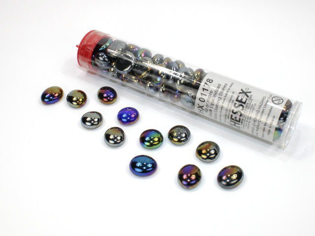 Black Opal Iridized Glass Stones in 5.5' Tube (40) from Chessex image 1