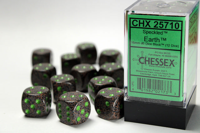 Speckled: 16mm D6 Earth (12) from Chessex image 1