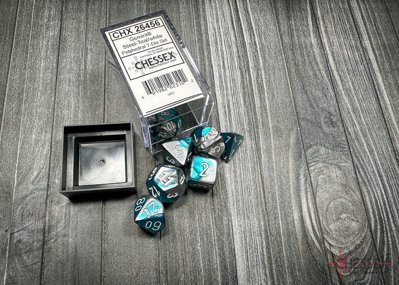 Gemini 6: Poly Steel Teal/White (7) from Chessex image 3