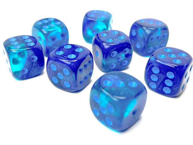 Gemini: 12mm d6 Blue-Blue/light blue Luminary Dice Block (36 dice) from Chessex image 2