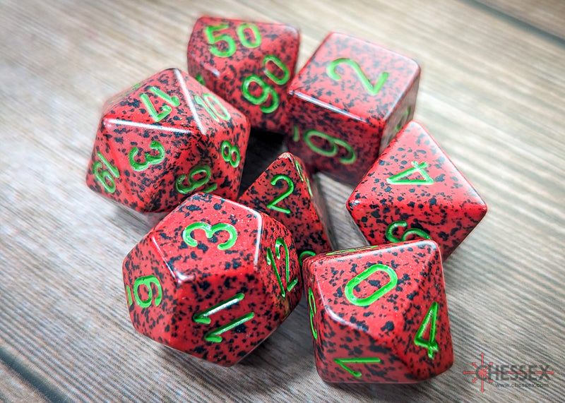 Speckled: Poly Set Strawberry (7) from Chessex image 2