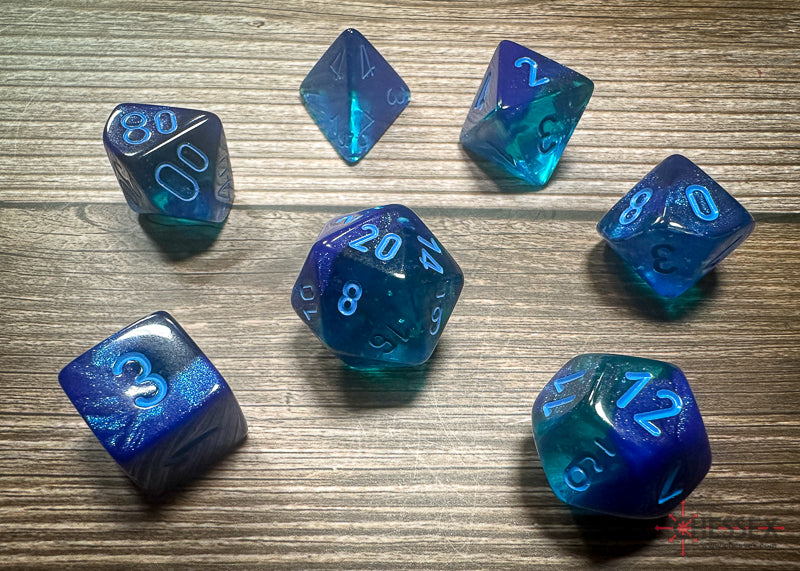Gemini: Poly Blue-Blue/light blue Luminary 7-Die Set from Chessex image 1