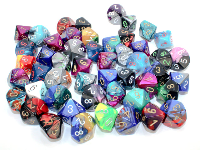 Gemini: Poly D10 Numbers Assorted Bag of Dice (50) from Chessex image 1
