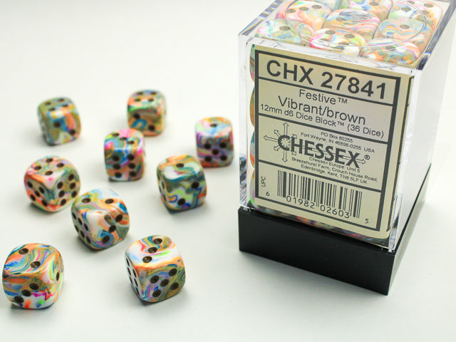 12mm D6 Festive Vibrant/Brown (36) from Chessex image 1