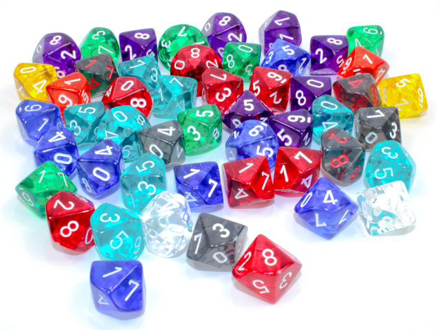 Translucent: Poly D10 Assorted Bag of Dice (50) from Chessex image 1