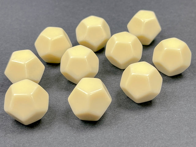 Opaque: Poly Ivory Blank D12 Bag of Dice (10) from Chessex image 1