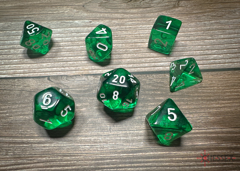 Translucent: Poly Green/White (7) Revised from Chessex image 1
