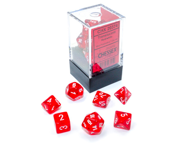 Translucent: Mini-Polyhedral Red/white 7-Die Set from Chessex image 2