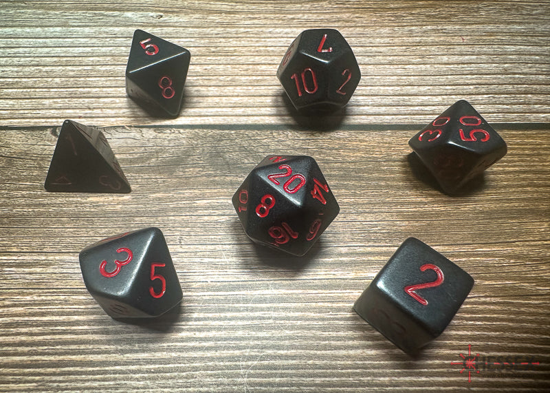 Opaque: Poly Set Black/Red (7) from Chessex image 1