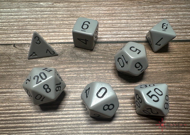 Opaque: Poly Set Grey/Black (7) from Chessex image 1